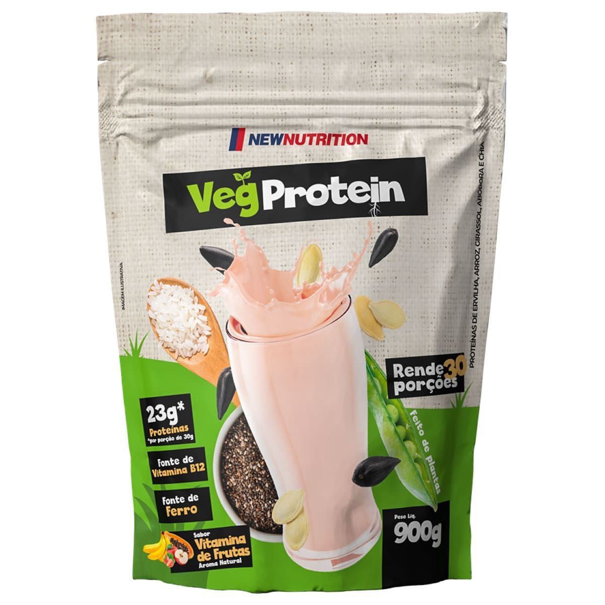 Veg Protein - 900g Vitamina de Frutas - NewNutrition