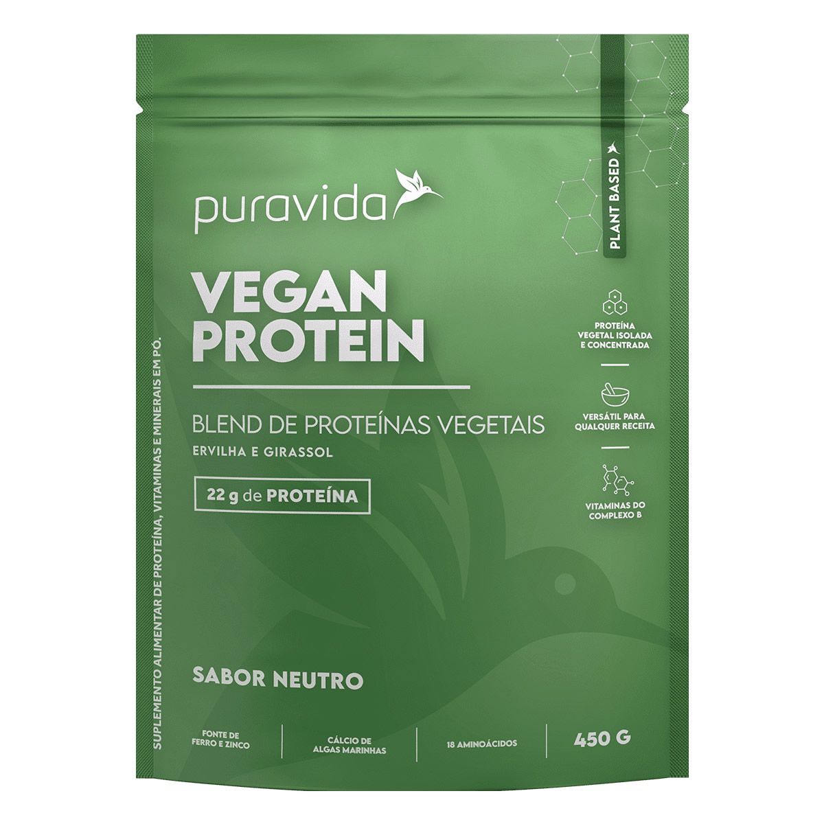 Vegan Protein - 450g Neutro - Puravida*** Data Venc. 30/01/2026
