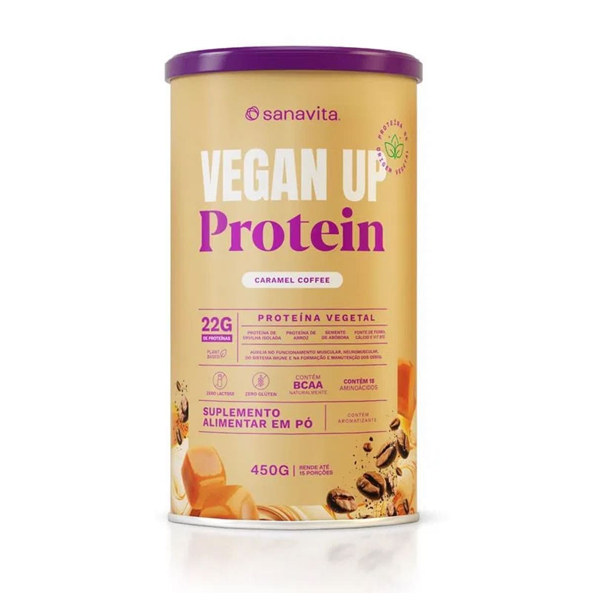 Vegan UP Protein - 450g Caramel Coffee - Sanavita