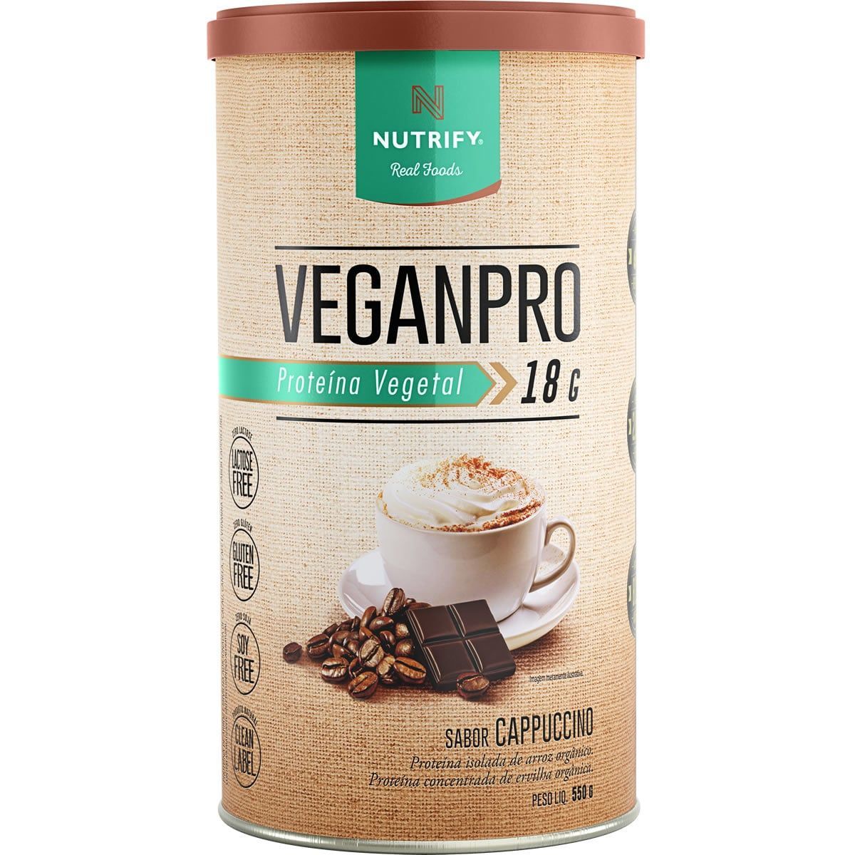 VeganPro - 550g Cappuccino - Nutrify*** Data Venc. 30/12/2022