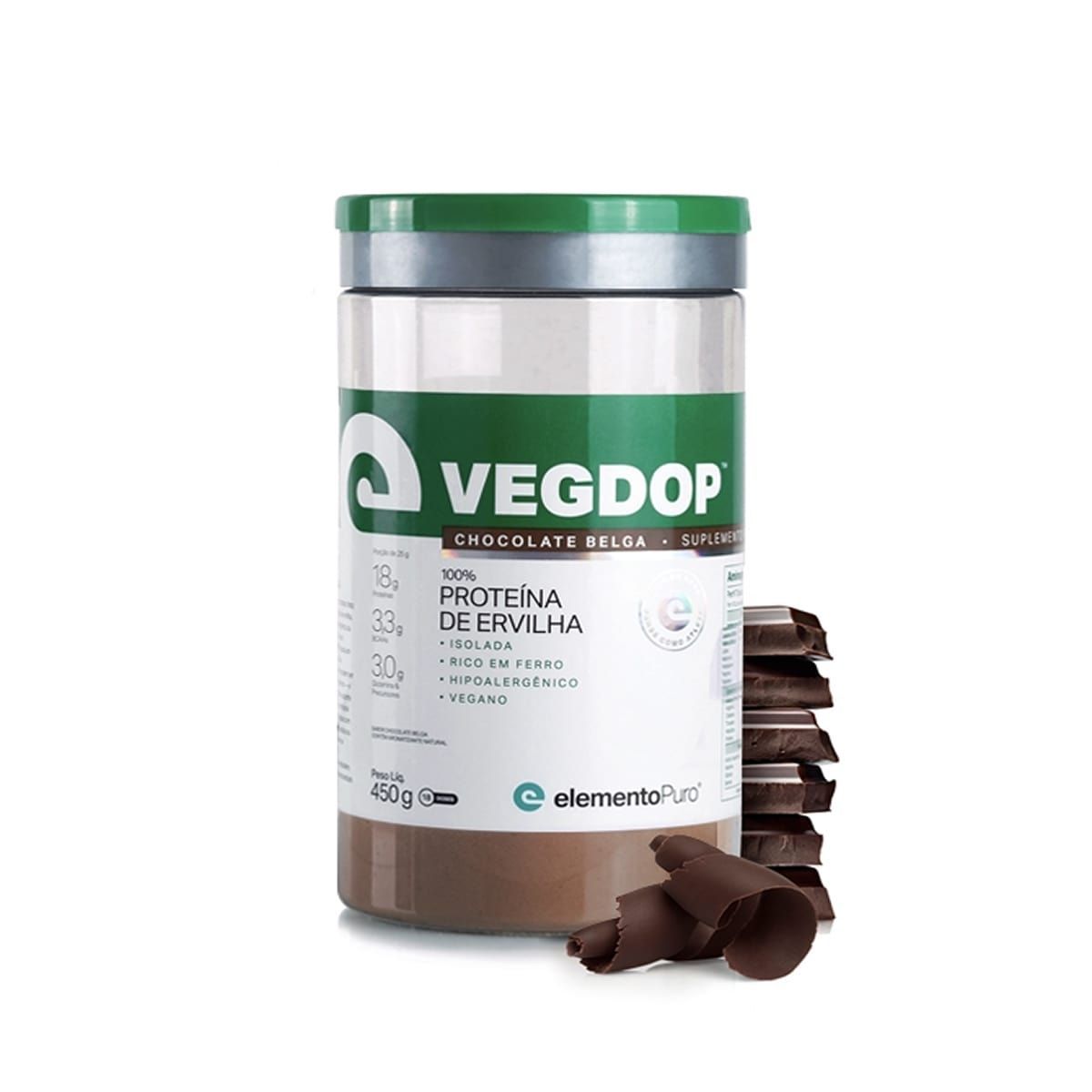 VegDop Prote�na de Ervilha - 450g Chocolate Belga - ElementoPuro