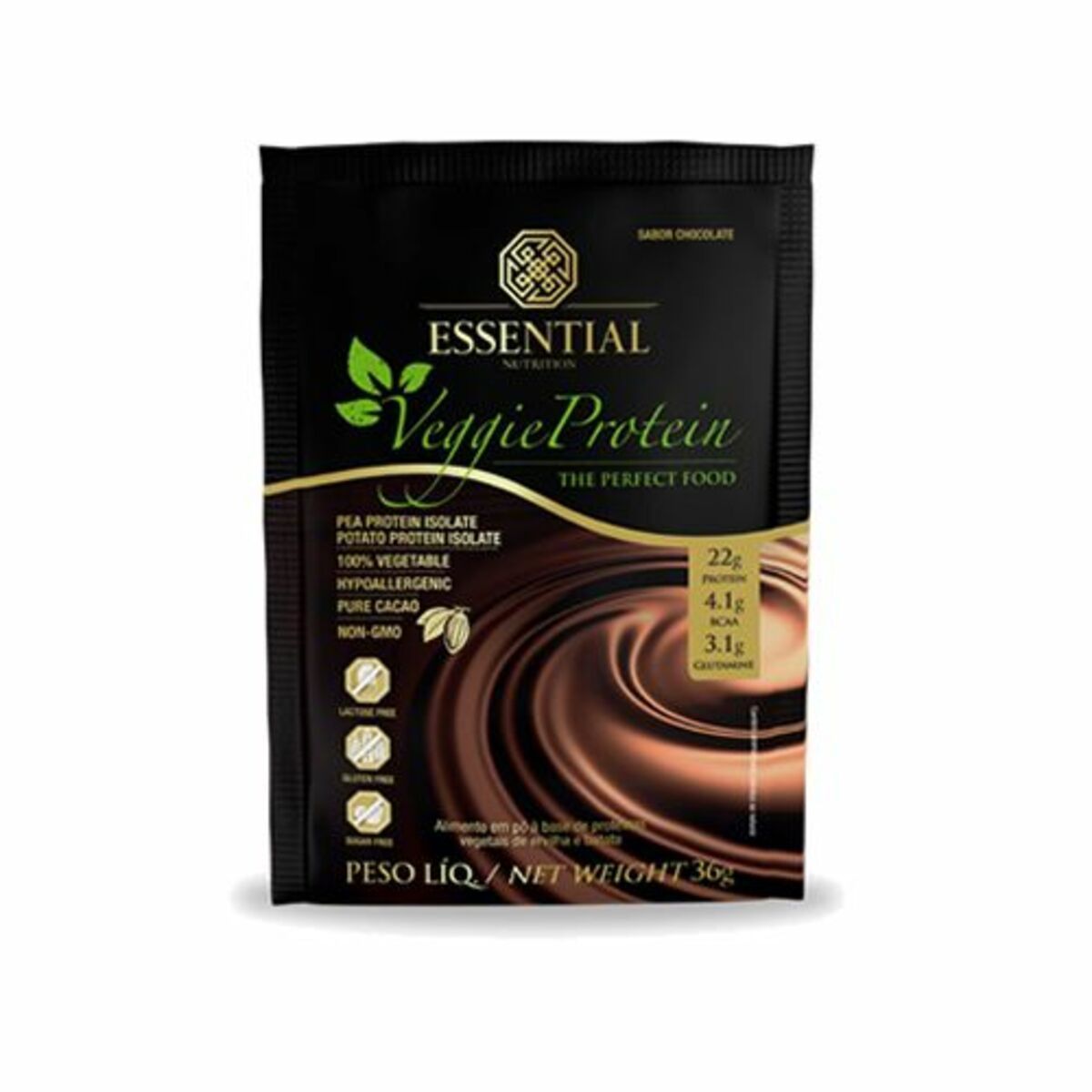Veggie Protein - 1 Sach� 35g Cacau - Essential Nutrition