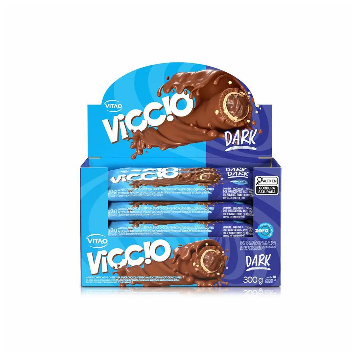 Viccio Roll - 10 Unidades de 30g Chocolate Amargo - VITAO