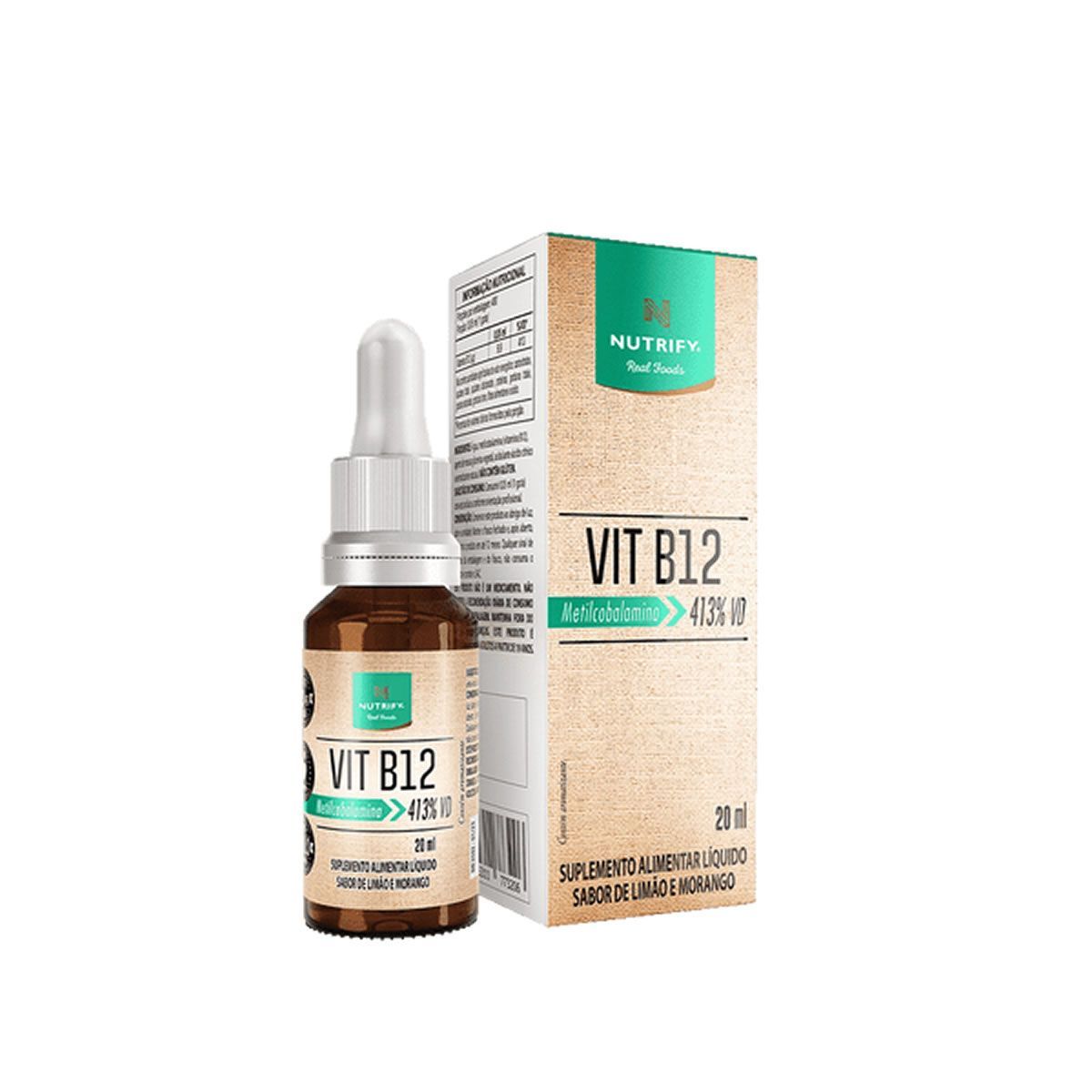 VIT B12 Liquida - 20ml Lim�o e Morango - Nutrify