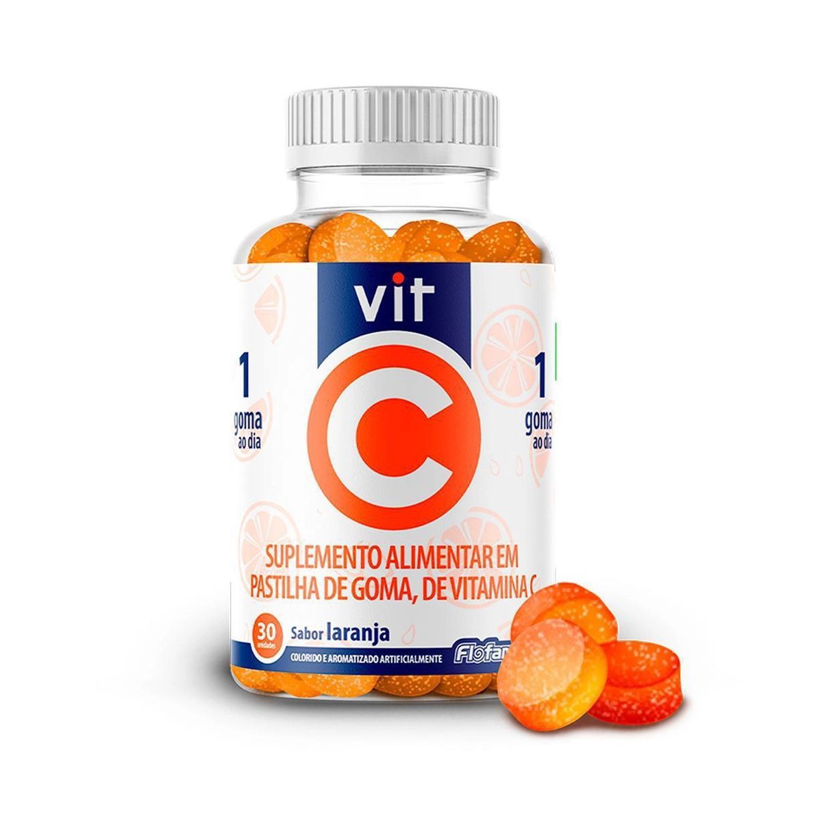Vit C - 30 Gomas Laranja - Flofarma
