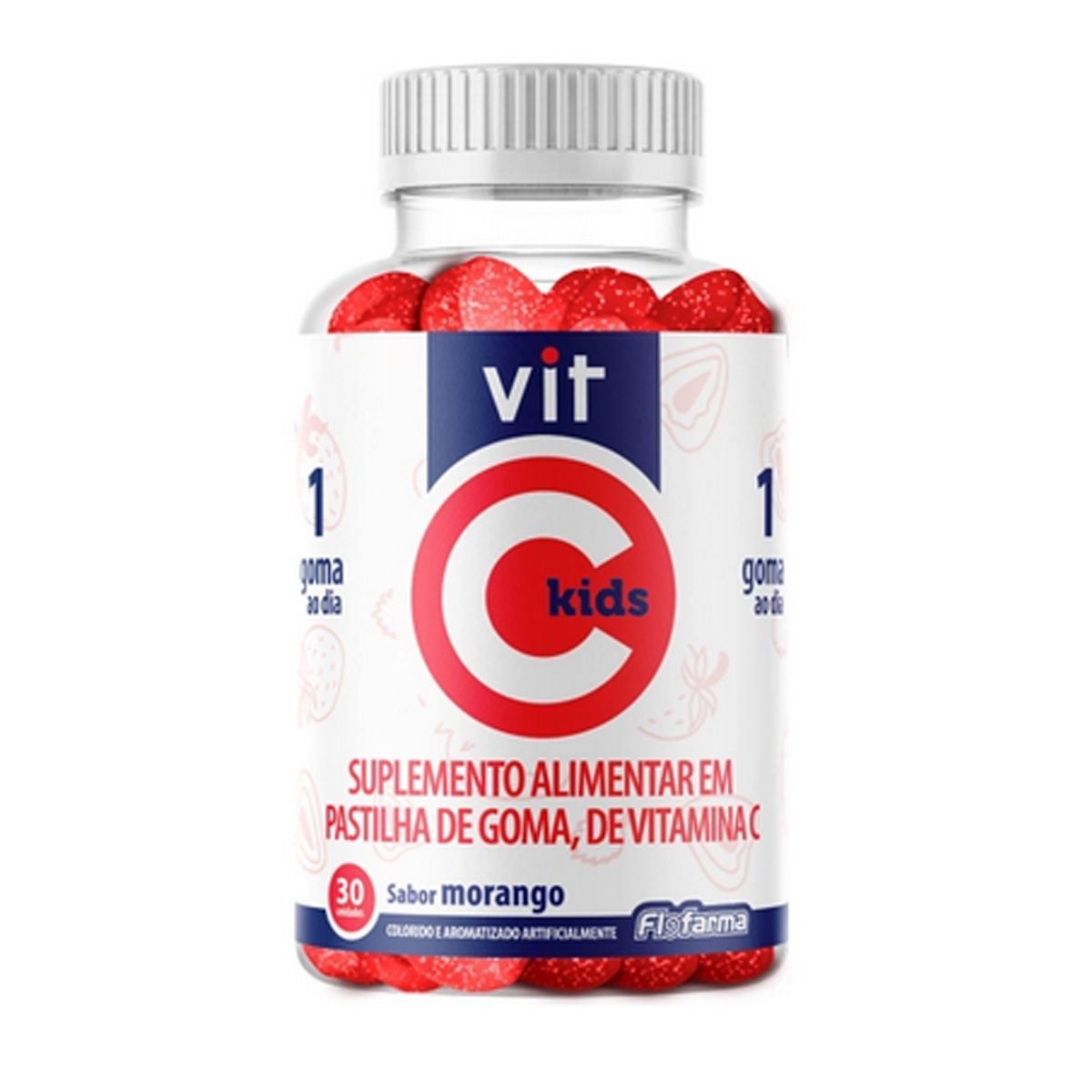 Vit C Kids - 30 Gomas Morango - Flofarma