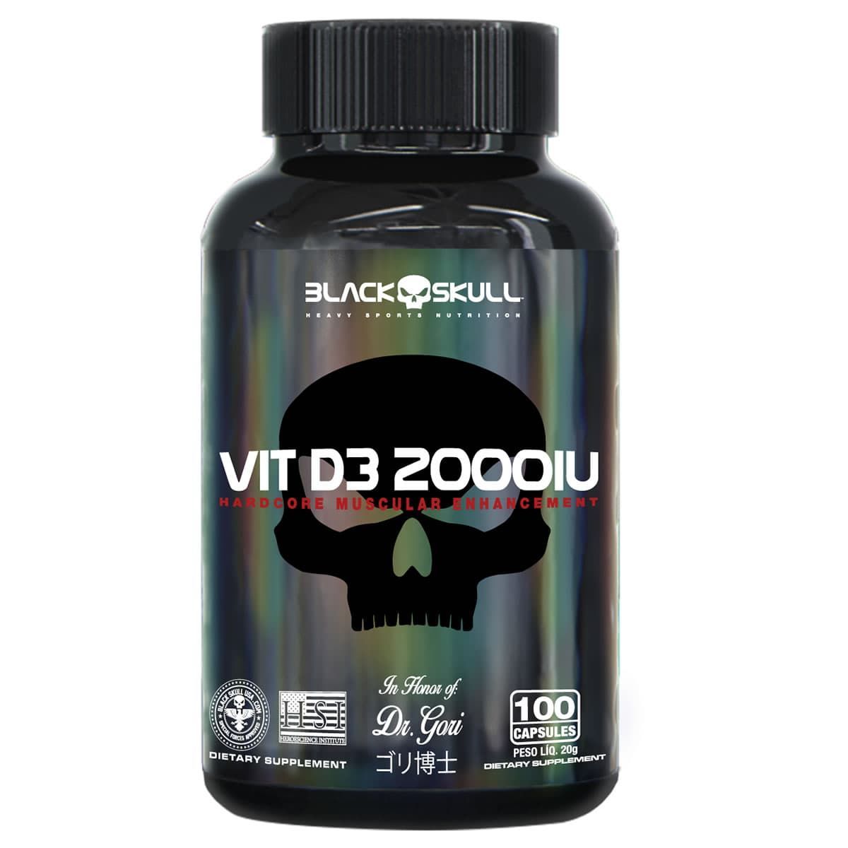 Vit D3 2000 UI - 100 C�psulas - Black Skull*** Data Venc. 28/02/2023
