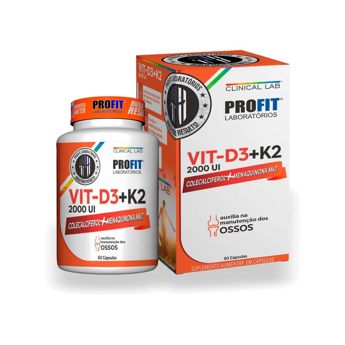 Vit-D3 + K2 2000UI - 60 C�psulas - ProFit