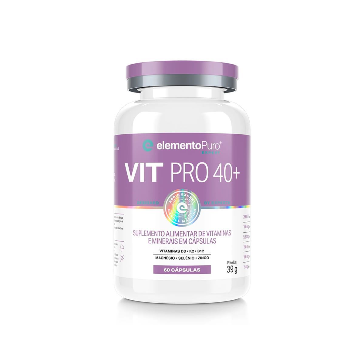 Vit Pro 40+ - 60 C�psulas - ElementoPuro