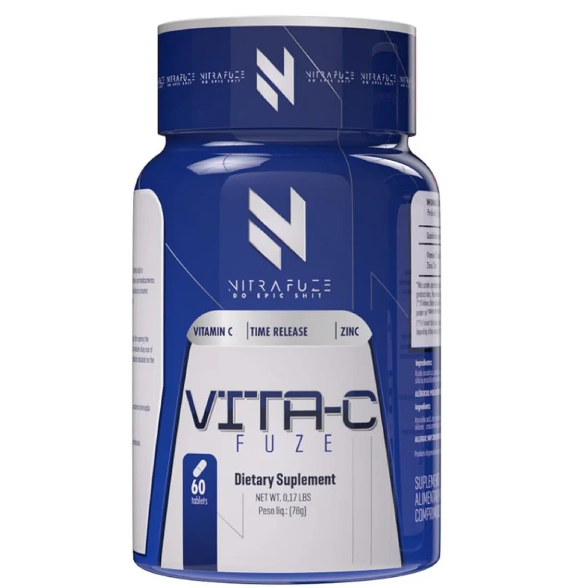 Vita C Fuze - 60 Comprimidos - Nitra Fuze*** Data Venc. 30/12/2023