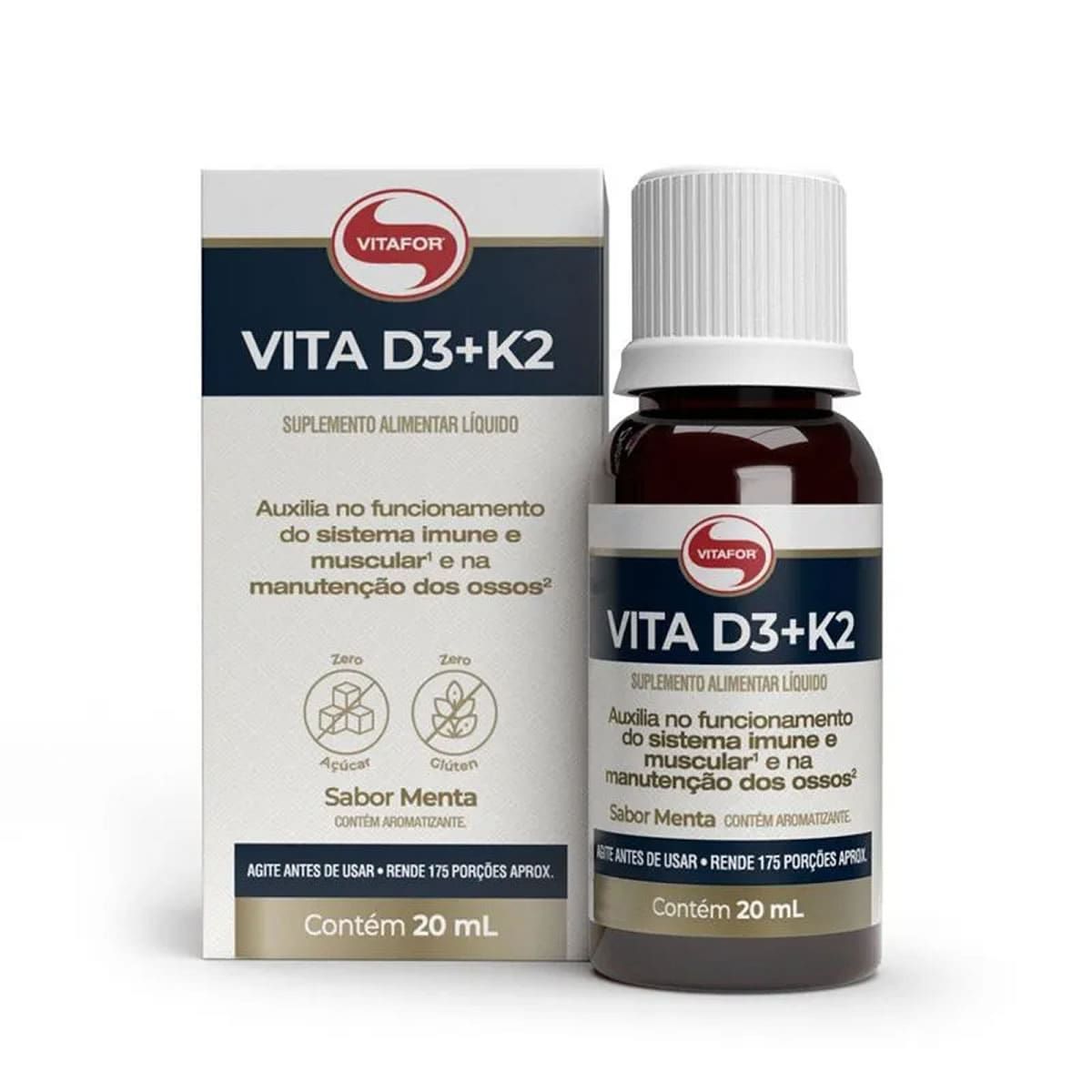 Vita D3 + K2 - 20ml Menta - Vitafor
