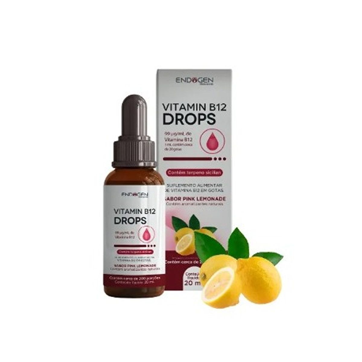 Vitamin B12 Drops - 20ml Pink Lemonade - Endogen