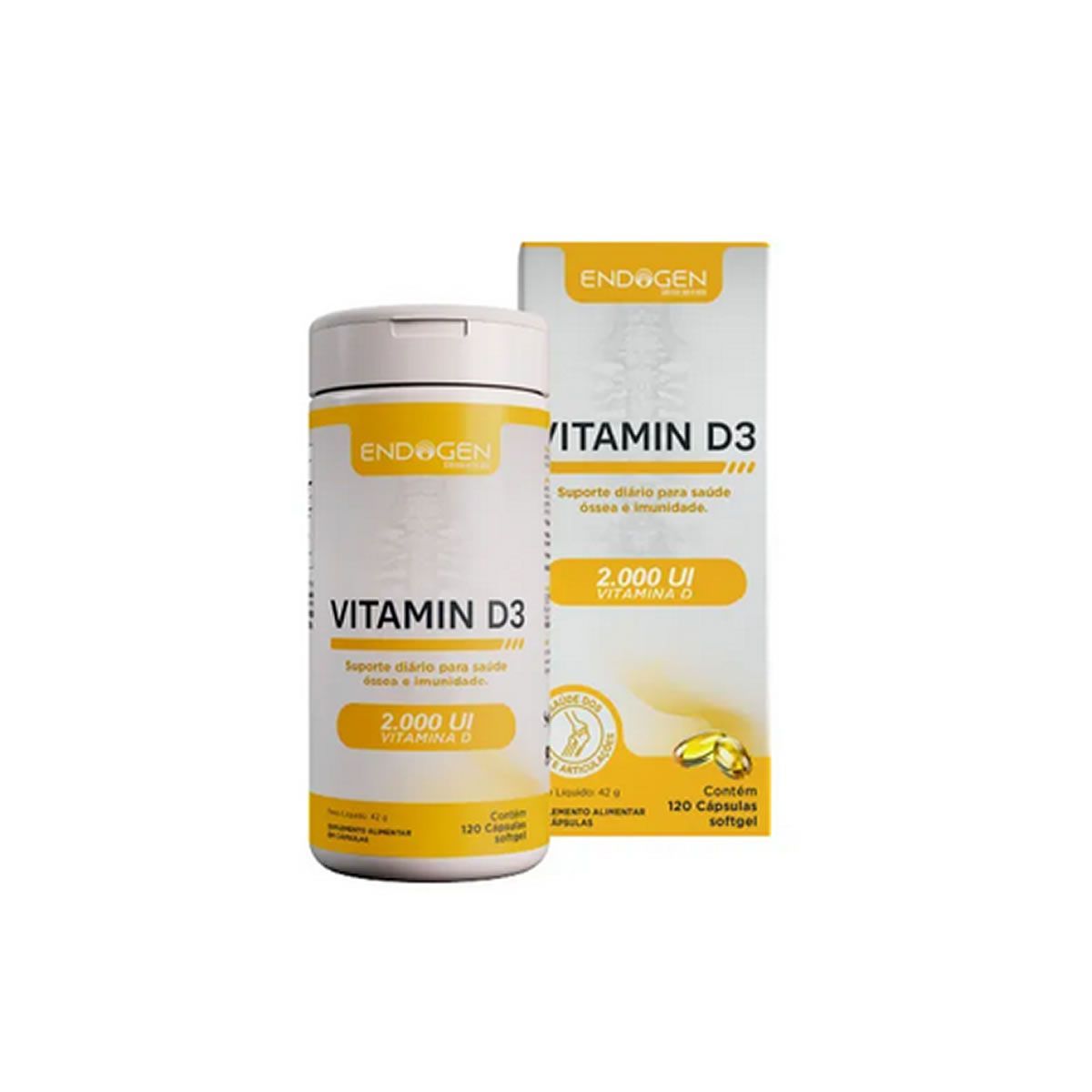 Vitamin D3 - 120 C�psulas Softgel - Endogen