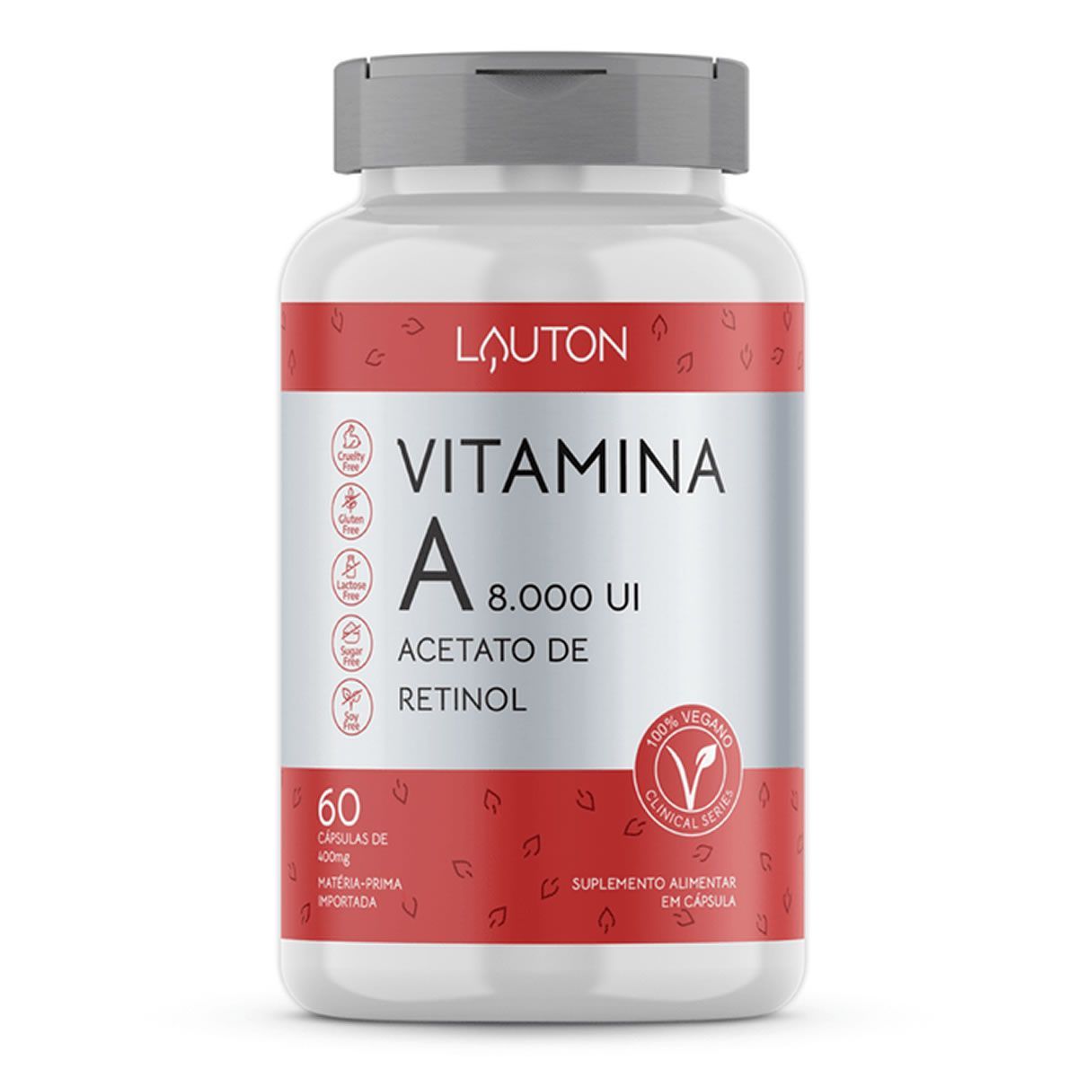 Vitamina A 8.000UI Acetato de Retinol - 60 C�psulas - Lauton Nutrition*** Data Venc. 30/04/2023