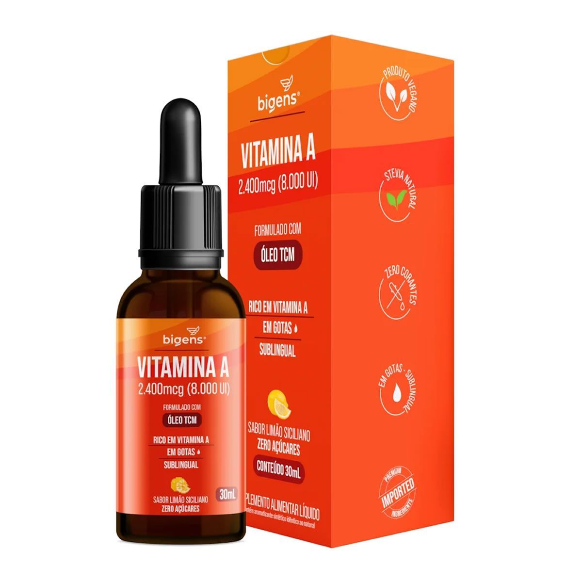 Vitamina A 8000ui TCM Gotas- 30ml Lim�o Siciliano - Bigens