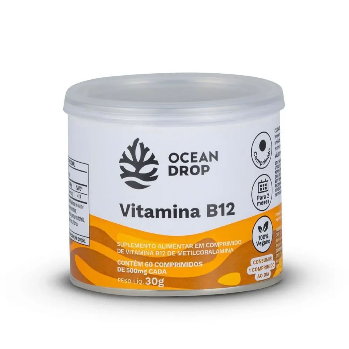 Vitamina B12 - 60 Comprimidos - Ocean Drop