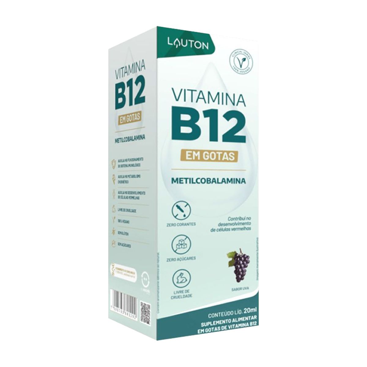 Vitamina B12 em Gotas - 20ml Uva - Lauton