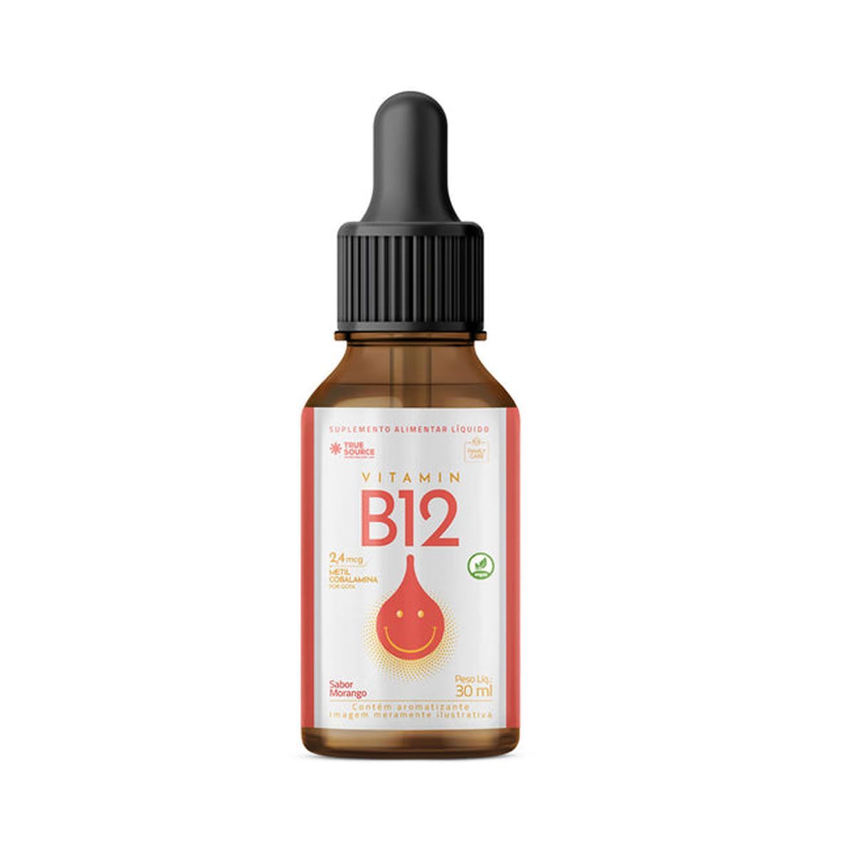Vitamina B12 em Gotas - 30ml Morango - True Source