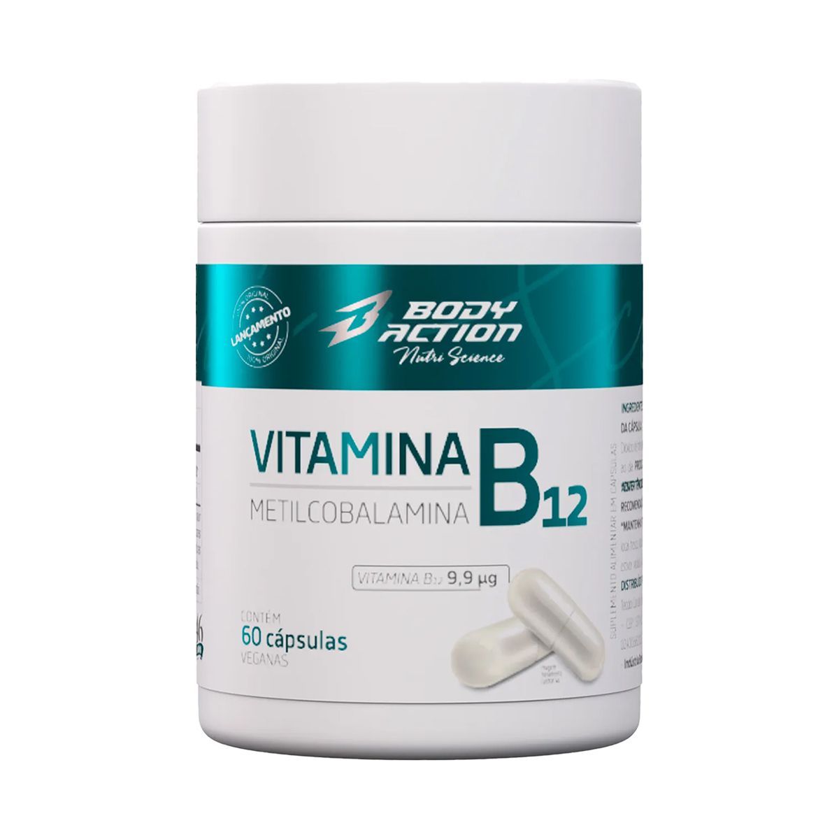 Vitamina B12 Metilcobalamina - 60 C�psulas - BodyAction