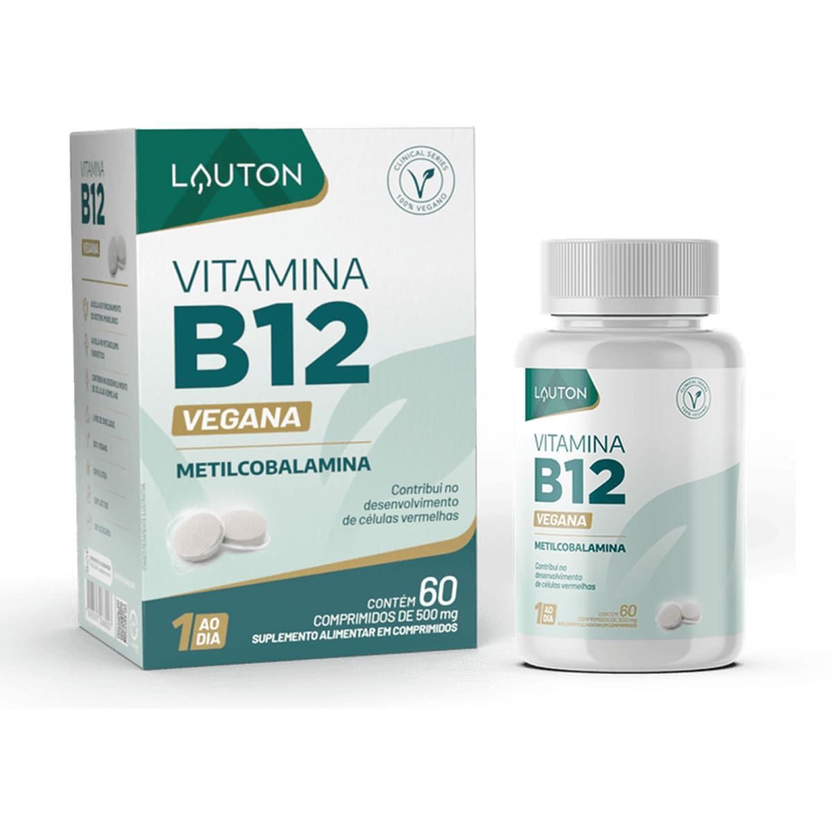 Vitamina B12 Metilcobalamina - 60 Comprimidos - Lauton Nutrition