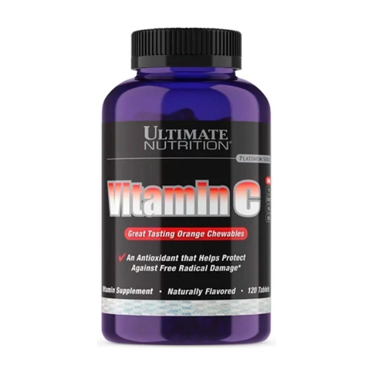 Vitamina C - 120 Tabletes Laranja - Ultimate  Nutrition