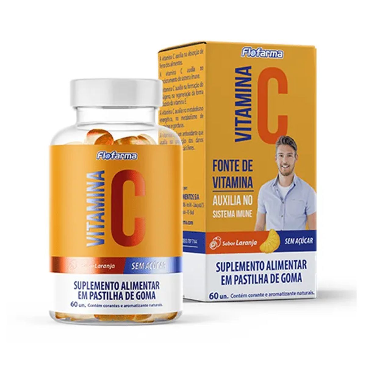 Vitamina C - 60 Unidades Laranja - Flofarma