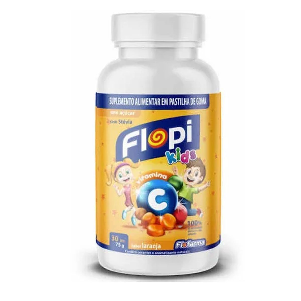Vitamina C Flopi Kids - 30 Gelatinas Laranja - Flofarma*** Data Venc. 30/04/2023