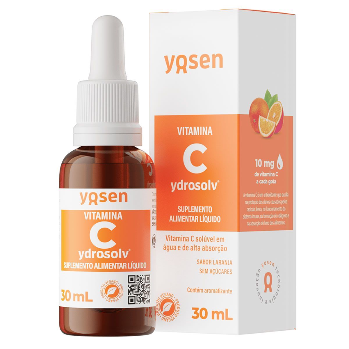 Vitamina C Ydrosolv - 30ml Gotas Laranja - Yosen