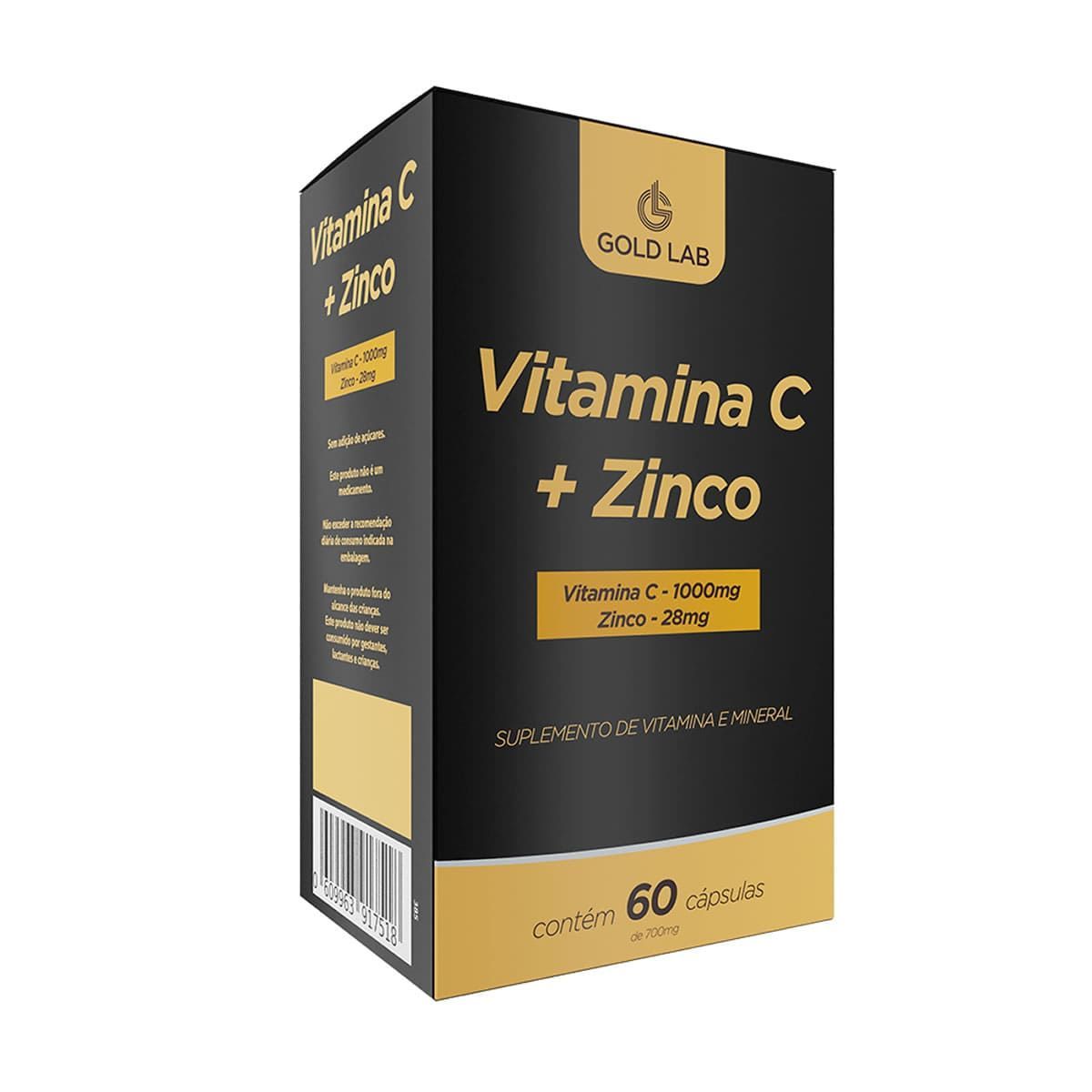 Vitamina C + Zinco - 60 C�psulas - Gold Lab*** Data Venc. 08/02/2024