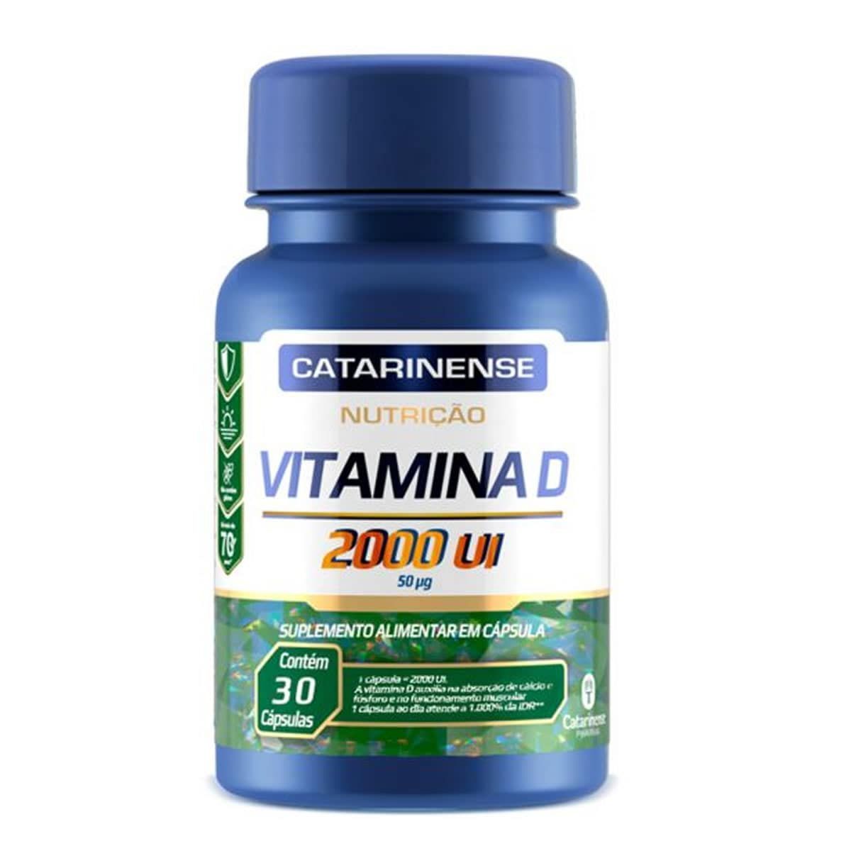 Vitamina D 2000UI - 30 C�psulas - Catarinense Nutri��o