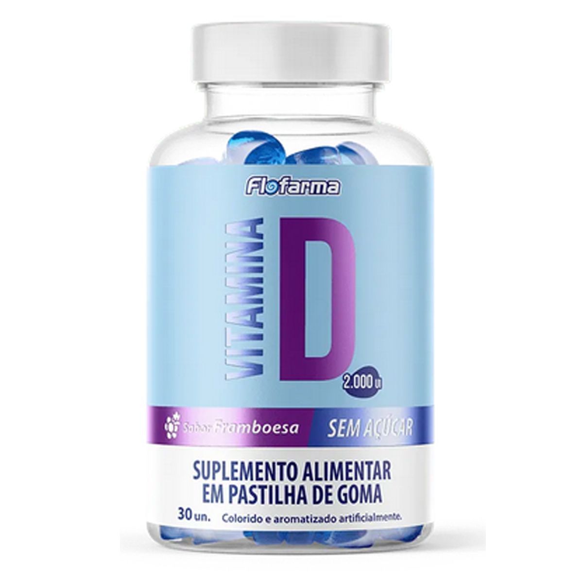 Vitamina D - 30 Gomas Framboesa - Flofarma