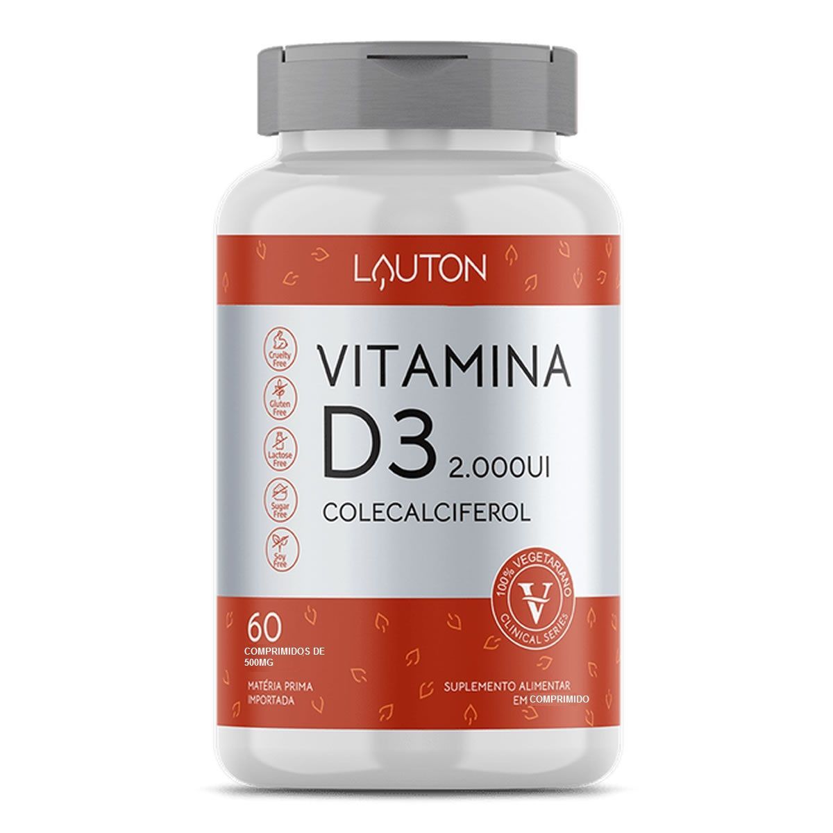 Vitamina D3 2.000UI  - 60 Comprimidos - Lauton Nutrition*** Data Venc. 30/8/23