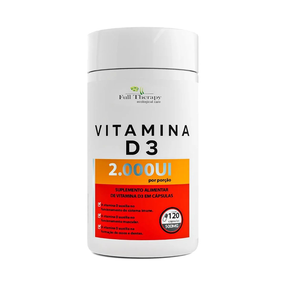 Vitamina D3 2000UI - 120 C�psulas - Full Therapy