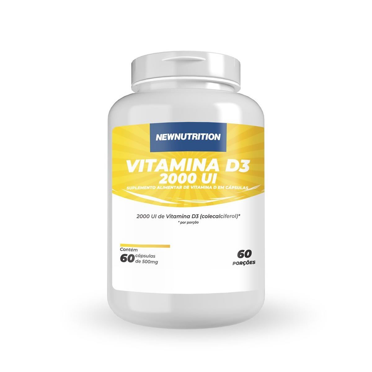 Vitamina D3 2000UI - 60 C�psulas - NewNutrition