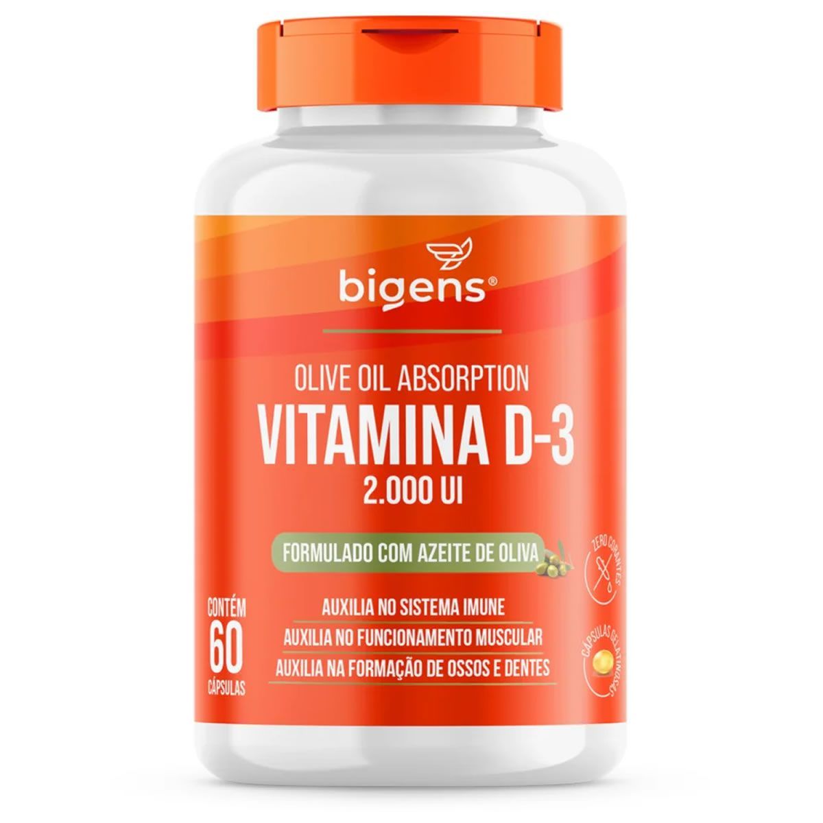 Vitamina D3 2000ui Azeite de Oliva - 60 C�psulas - Bigens