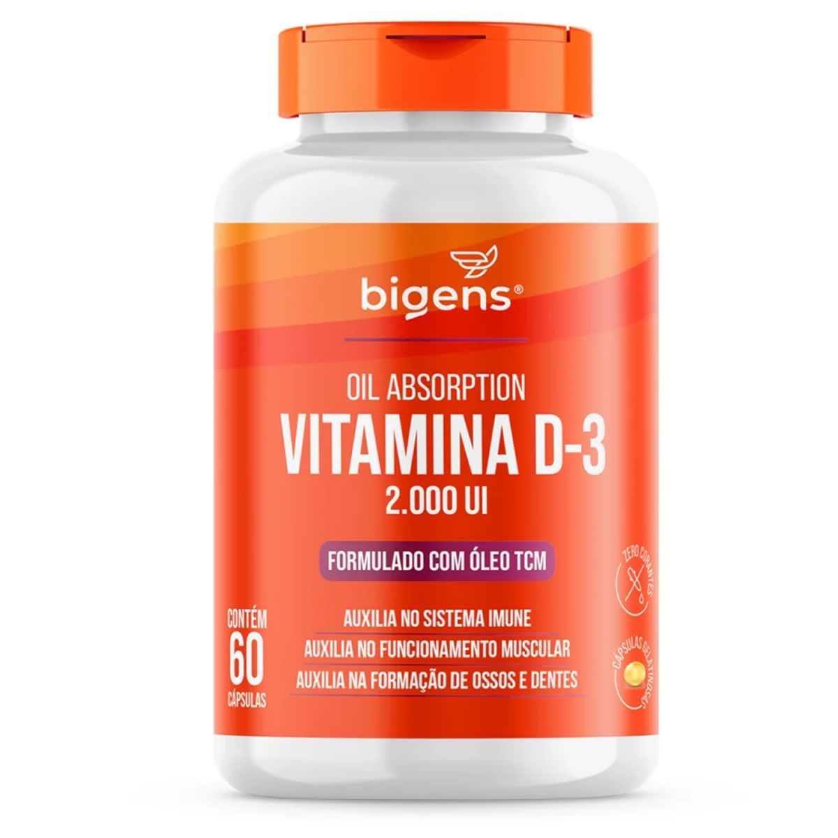 Vitamina D3 2000ui Com TCM - 60 C�psulas - Bigens