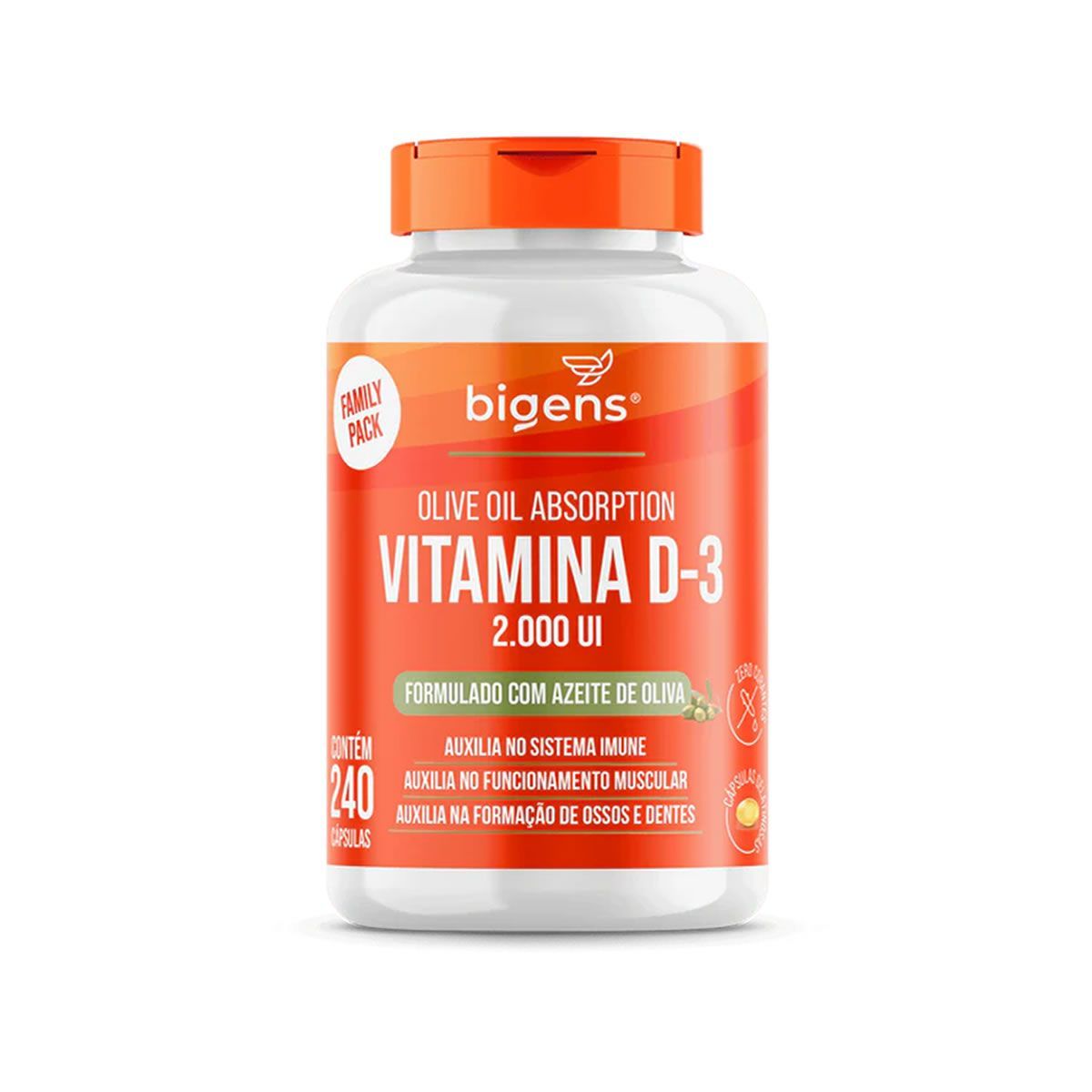 Vitamina D3 Azeite de Oliva - 240 C�psulas - Bigens