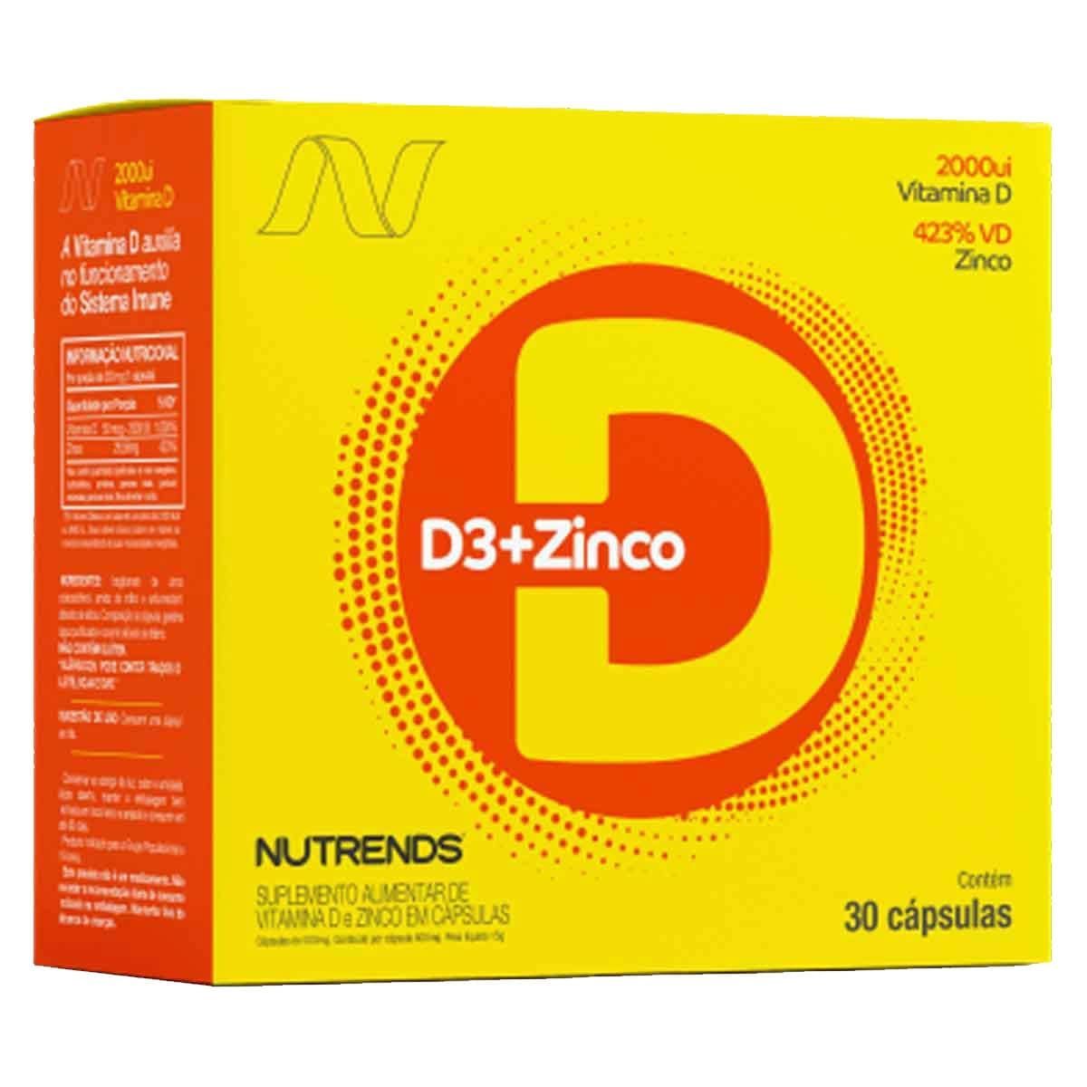 Vitamina D3 2000UI + Zinco - 30 C�spulas - Nutrends*** Data Venc. 30/01/2023
