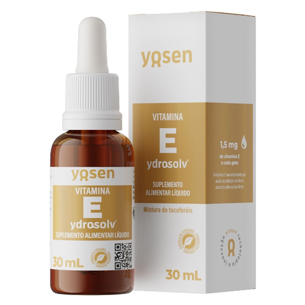 Vitamina E Ydrosolv - 30ml Gotas Sem Sabor - Yosen