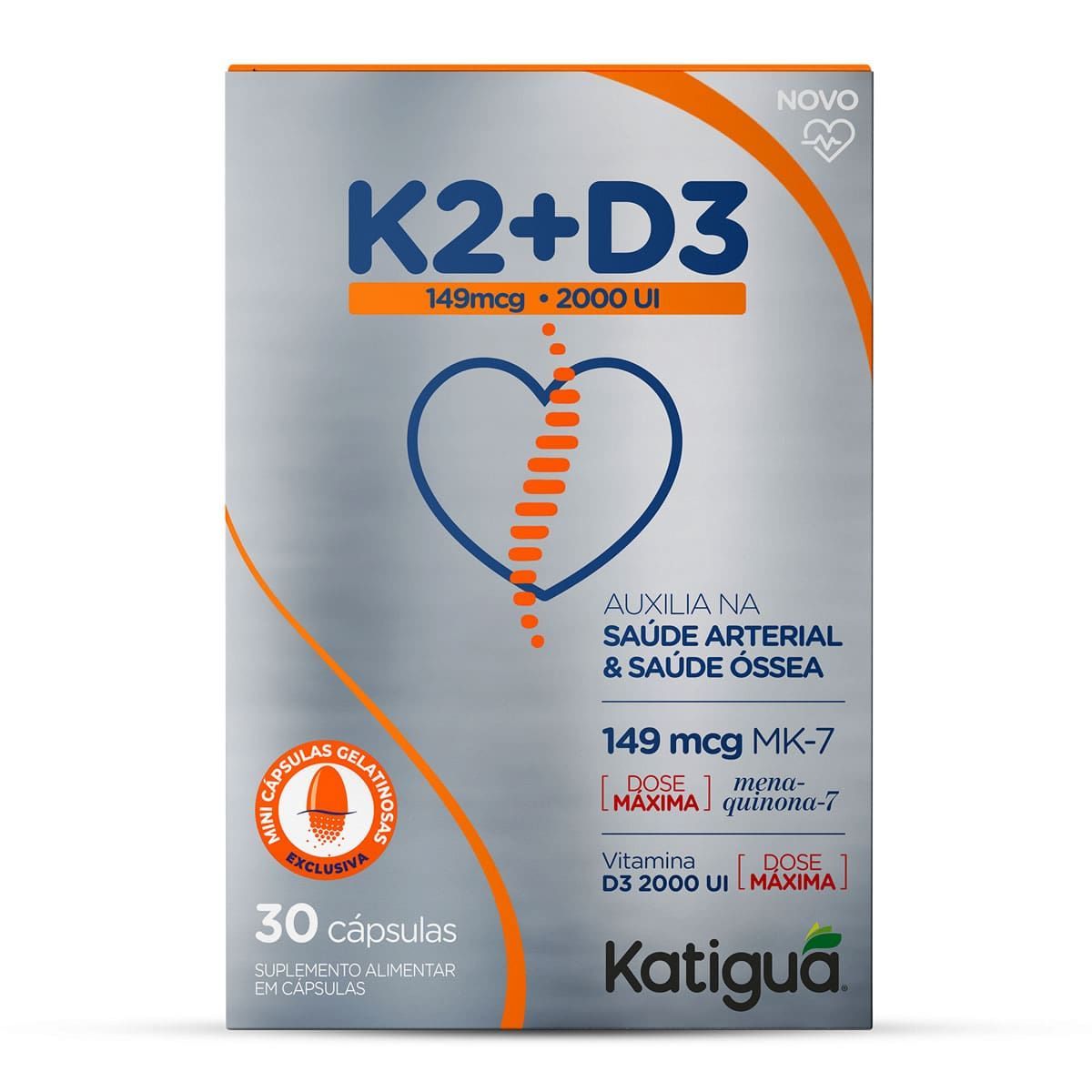 Vitamina K2  +Vitamina D3 -  30 C�spulas Gelatinosas - KATIGU�