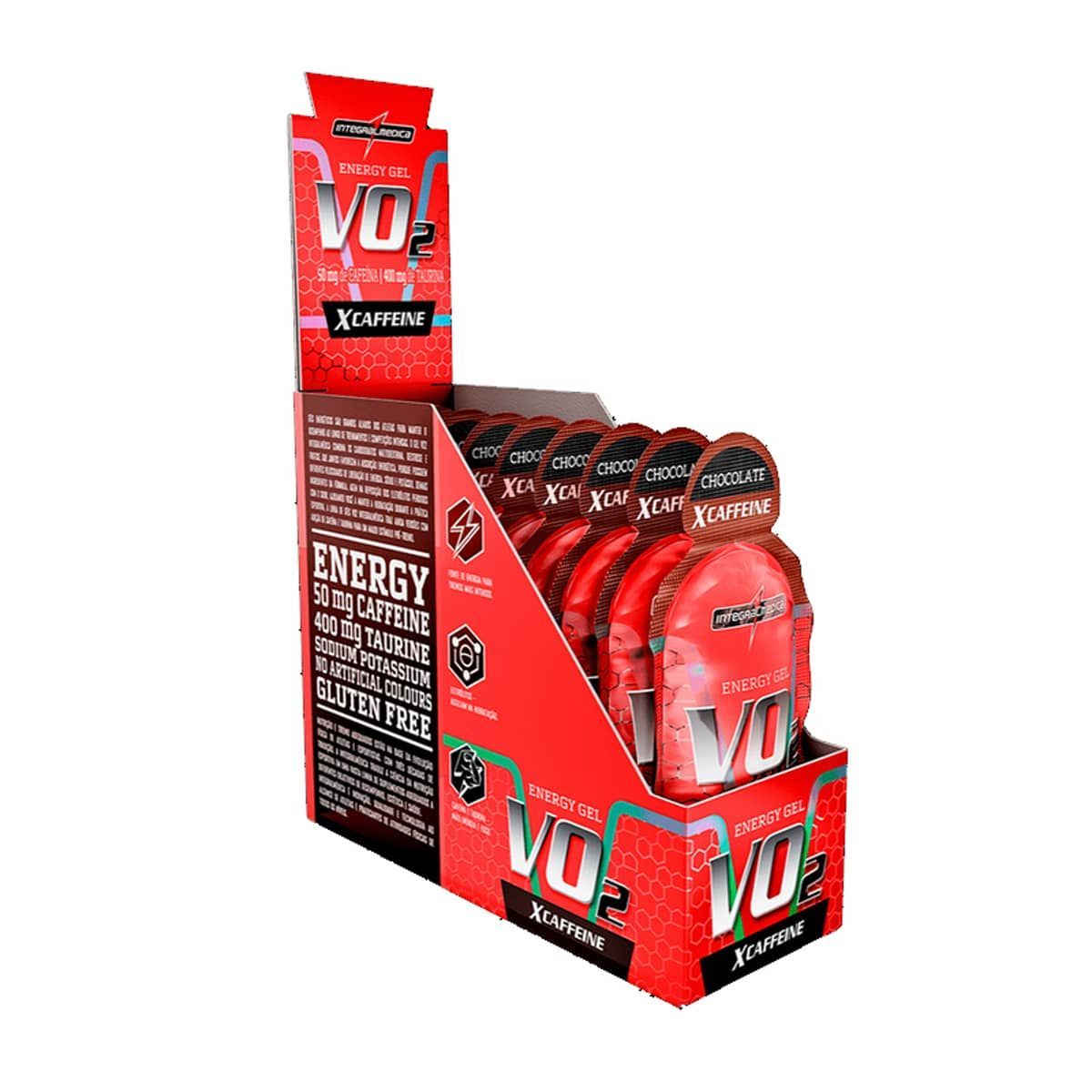 Vo2 Energy Gel X-Caffeine - 10 Sach�s 30g Chocolate - IntegralM�dica