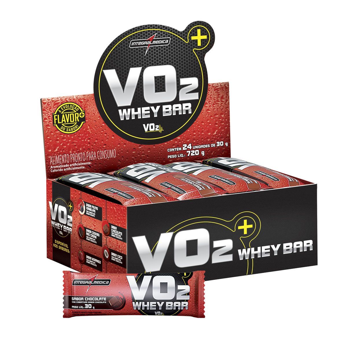 VO2 PROTEIN BAR - 24 Unidades 30g Chocolate - IntegralM�dica*** Data Venc. 30/10/2022
