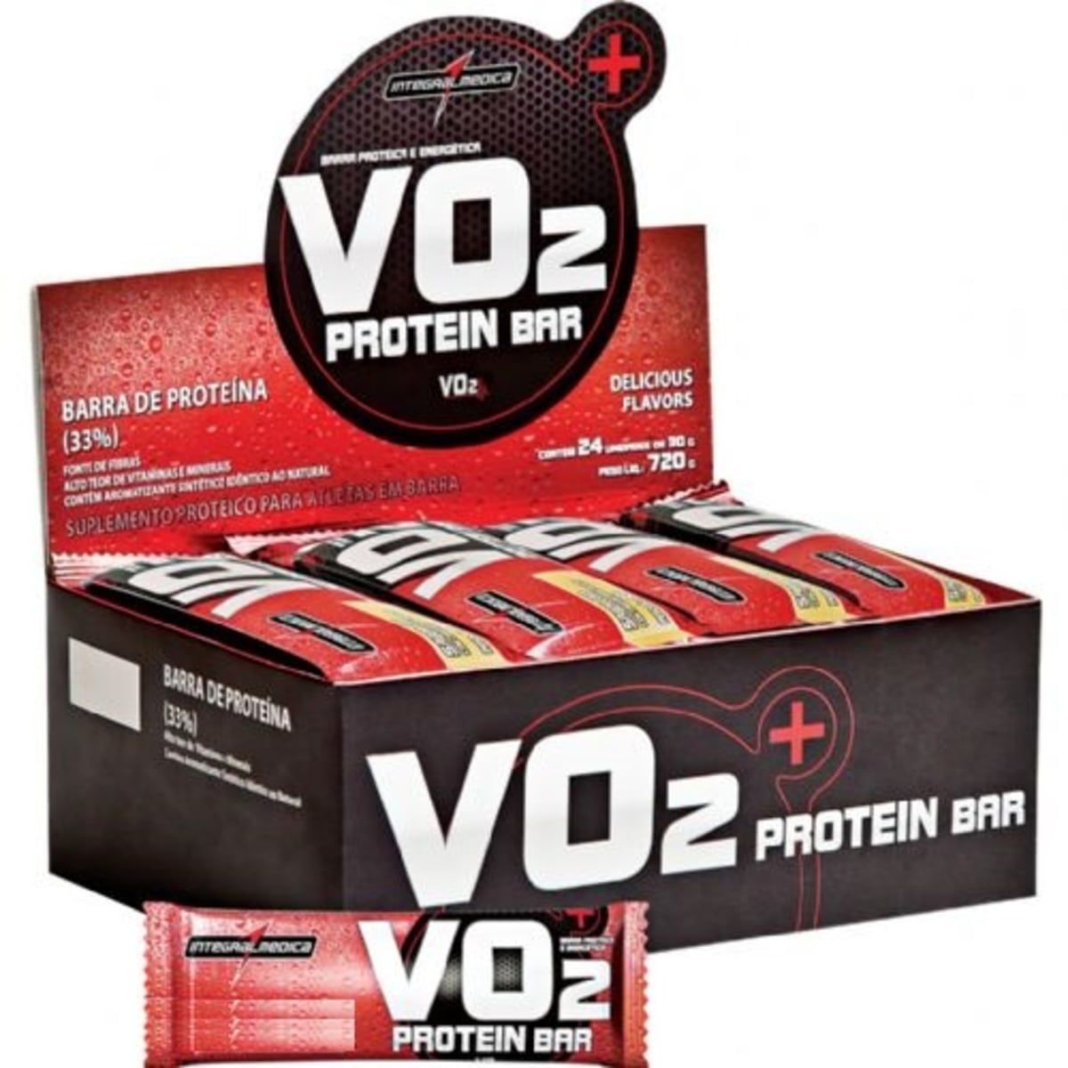 VO2 PROTEIN BAR - 24 Unidades 30g Frutas Vermelhas c/ Iorgute - IntegralM�dica*** Data Venc. 31/03/2021