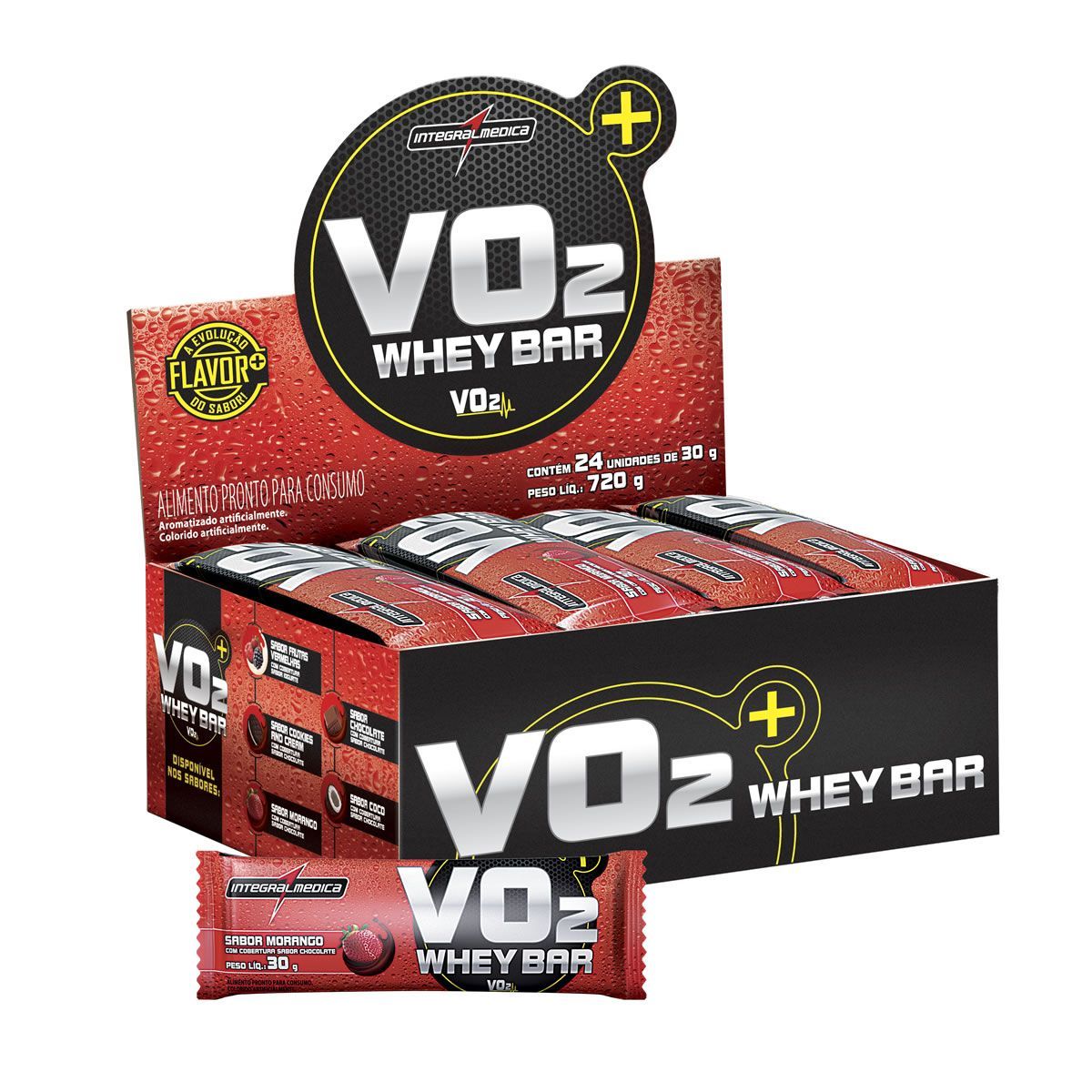 VO2 PROTEIN BAR - 24 Unidades 30g Morango - IntegralM�dica*** Data Venc. 31/07/2022