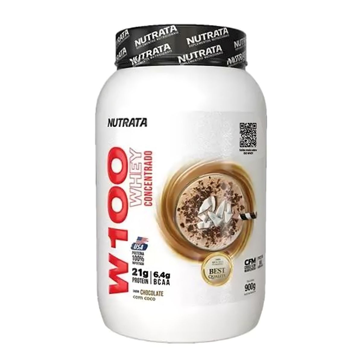 W100 Whey - 900g Chocolate com Coco - Nutrata