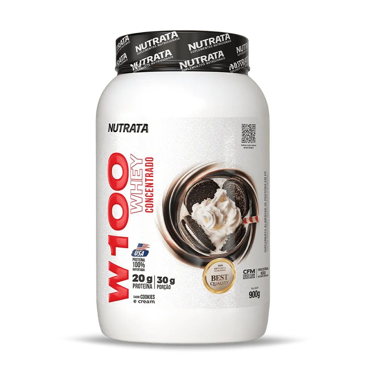 W100 Whey - 900g Cookies Cream - Nutrata