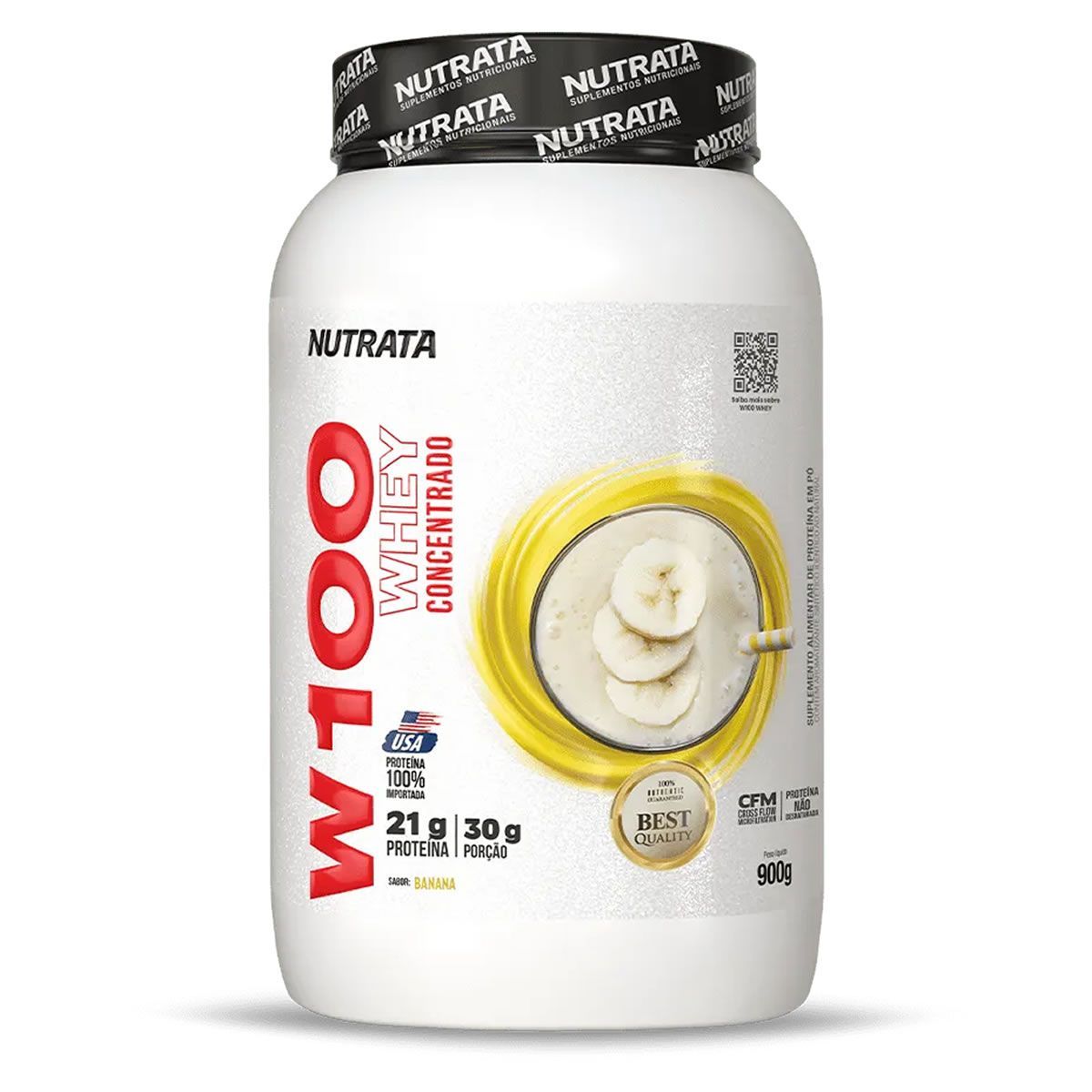 W100 Whey Concentrado - 900g Banana - Nutrata