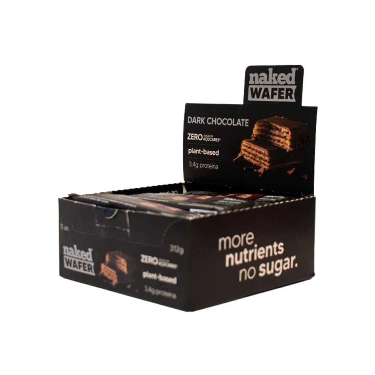 Naked Wafer - 12 Unidades 26g Dark Chocolate - Naked Nuts