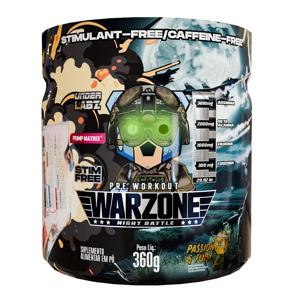 Warzone Night Battle Pr�-Treino - 360g Passion Fury - Under Labz