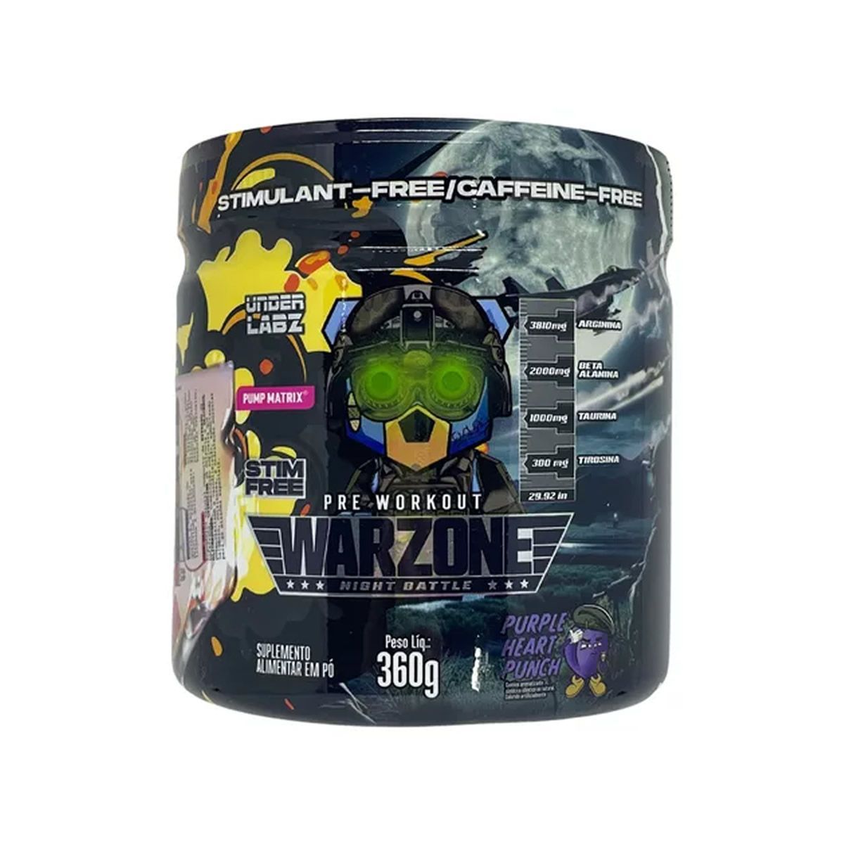 Warzone Night Battle Pr�-Treino - 360g Purple Heart Punch - Under Labz